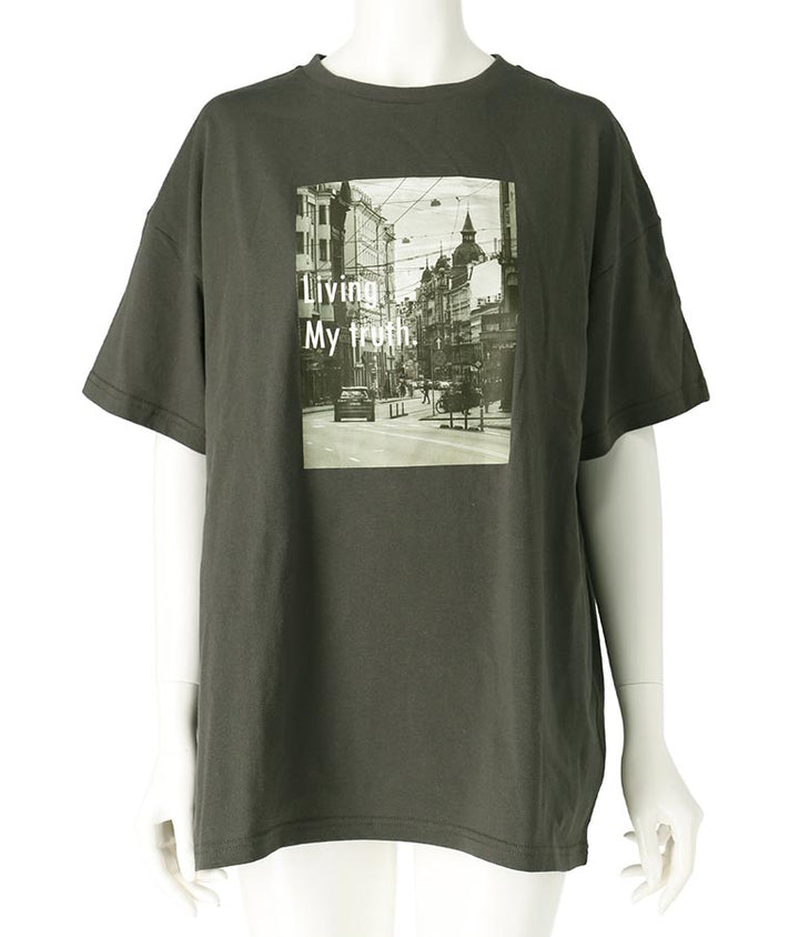 フォト プリント オーバーサイズ Tシャツ 363-9620