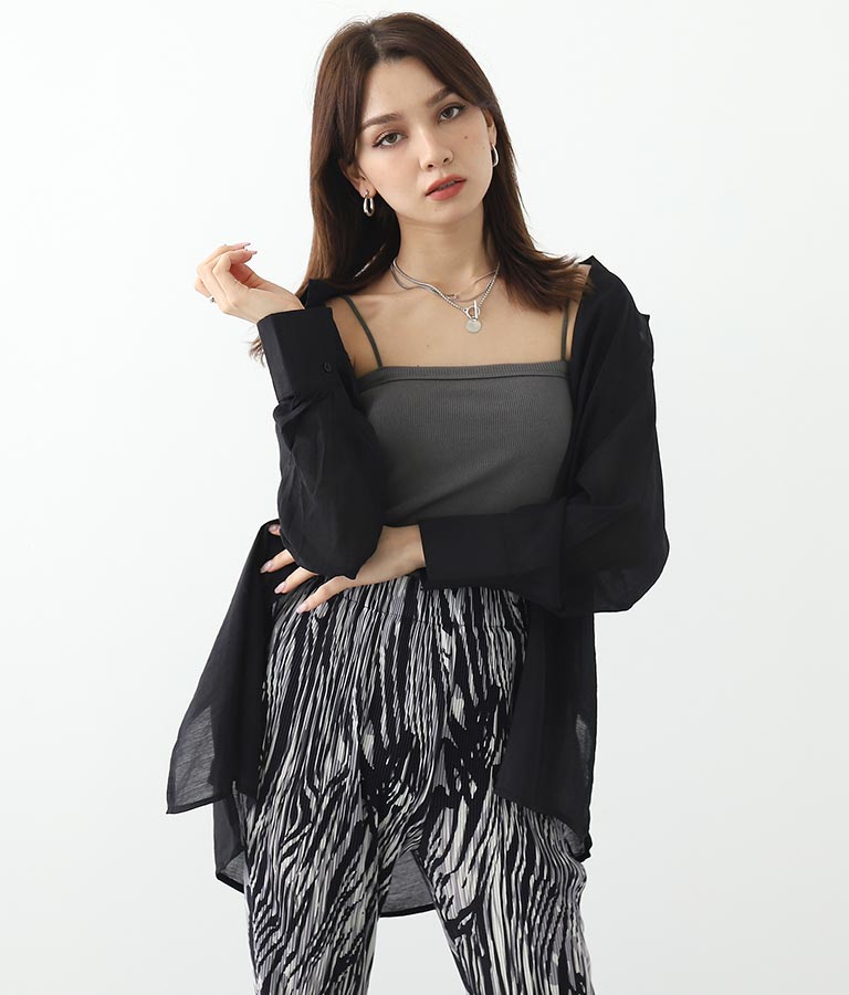 シアー オーバー サイズ シャツ 154-5152