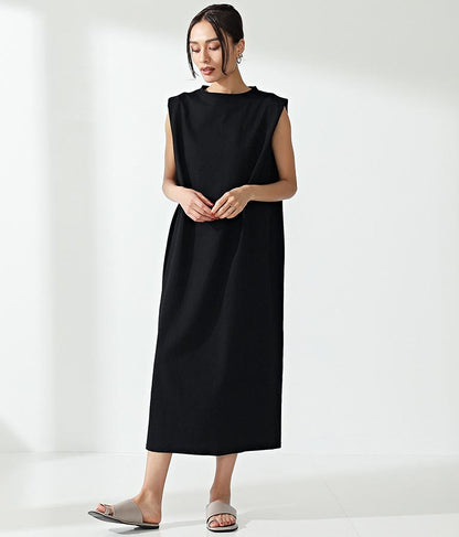天竺タックショルダーデザインワンピース 367-8768