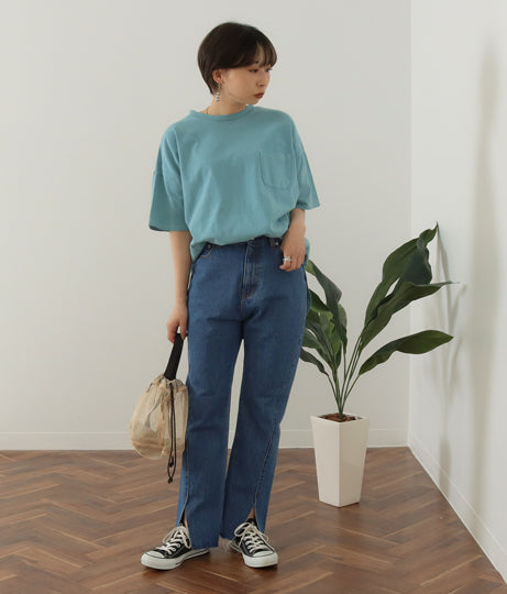 スリット デニムパンツ 22045
