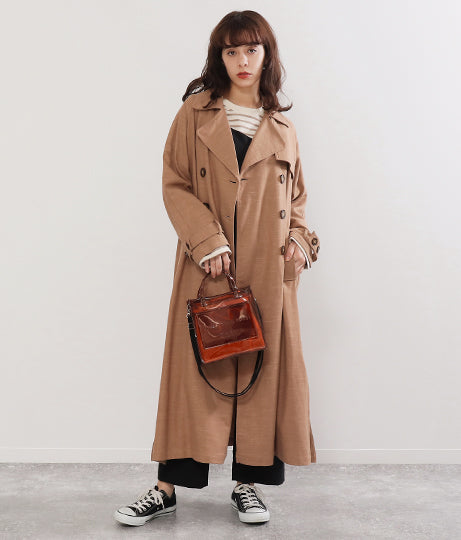 リネン バックギャザー トレンチコート 21772