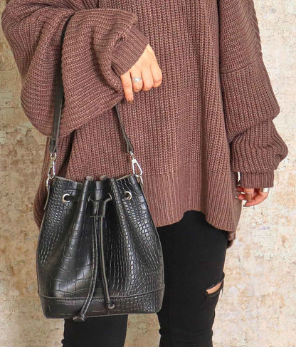 2WAY ショルダー クロコ調 バッグ 159-4703