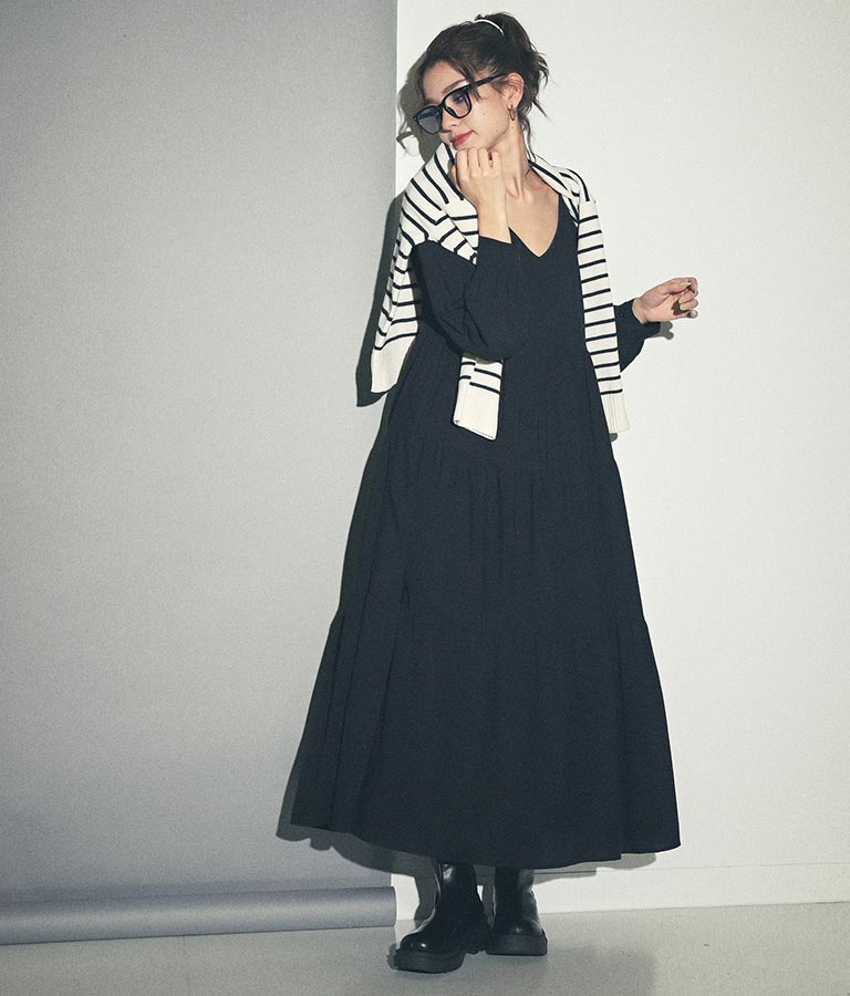 ティアード ロングワンピース 157-5287