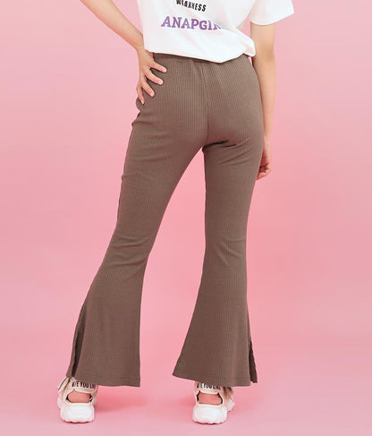 刺繍 リブ フレア パンツ 912-6907