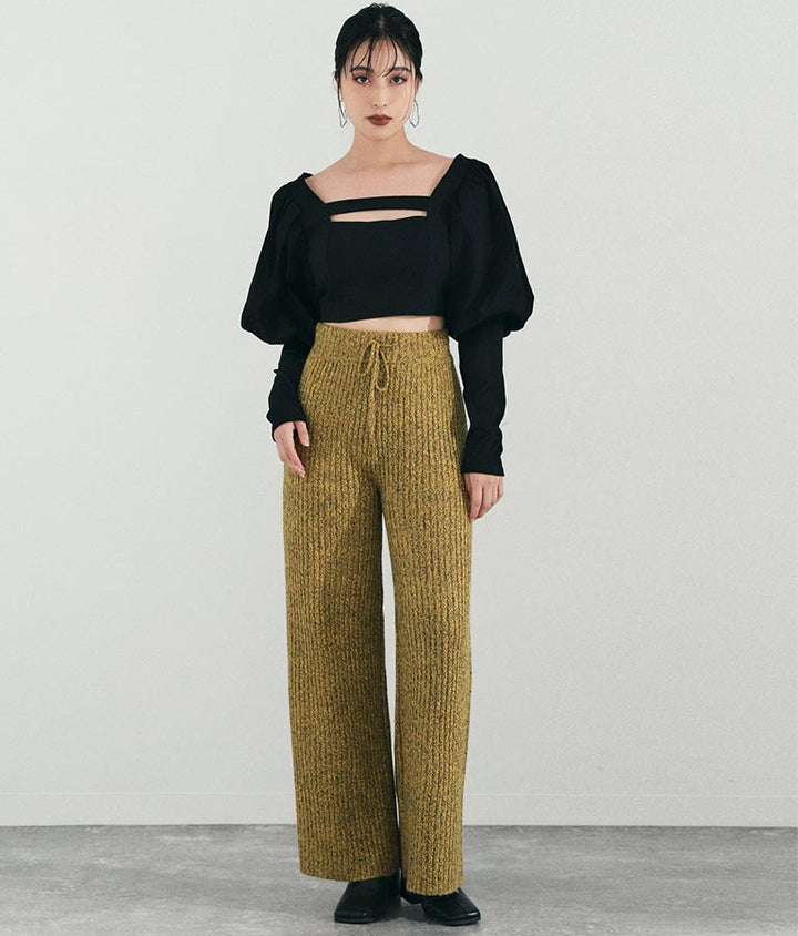 メランジニット ロングパンツ 362-8567