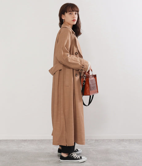 リネン バックギャザー トレンチコート 21772