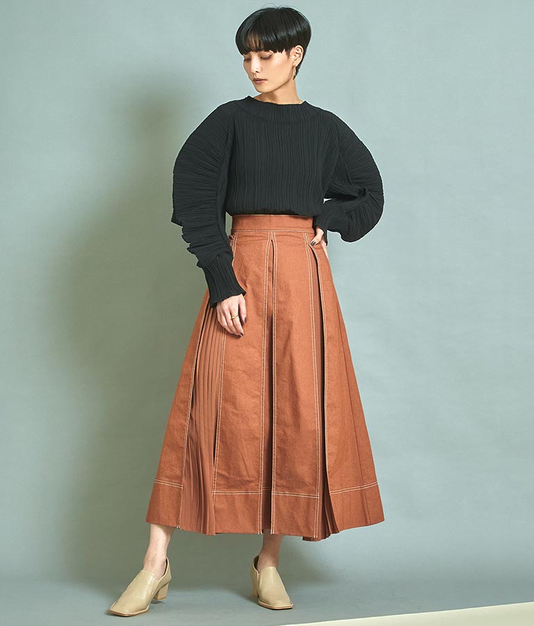 タックプリーツデザインスカート 361-8927