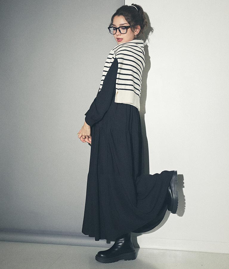 ティアード ロングワンピース 157-5287