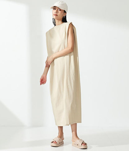 天竺タックショルダーデザインワンピース 367-8768