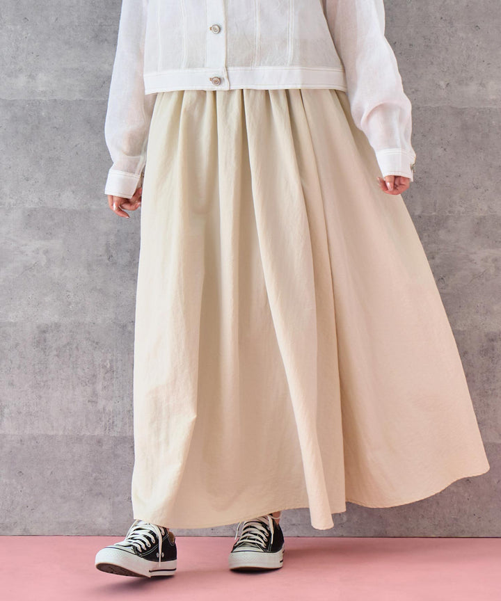 ドライ タフタ ギャザー フレア スカート 791-9251