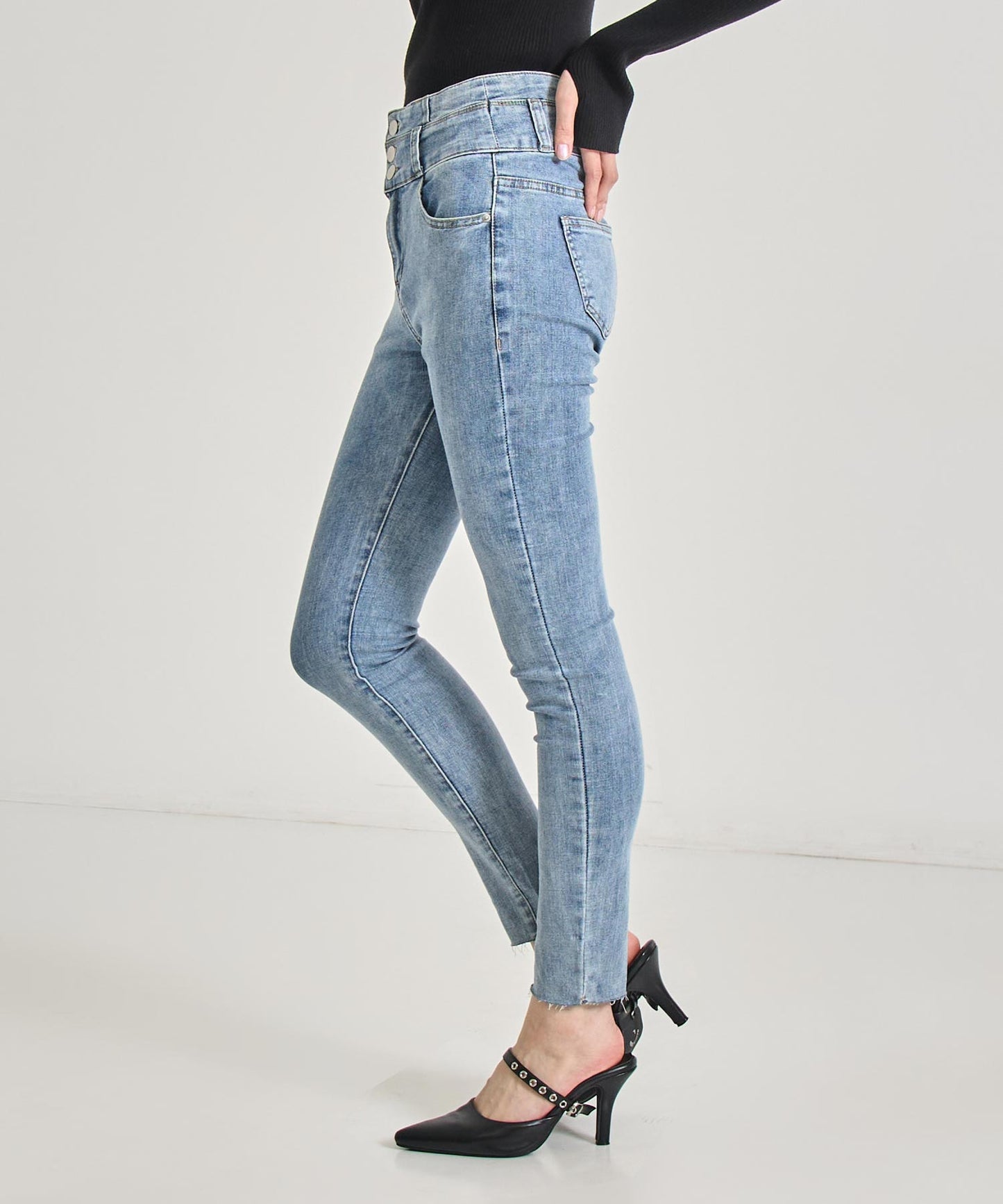 ハイウエスト ストレッチ デニム スキニー パンツ 792-7857