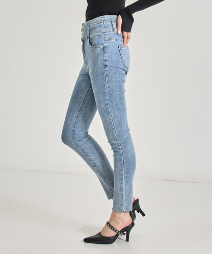 ハイウエスト ストレッチ デニム スキニー パンツ 792-7857