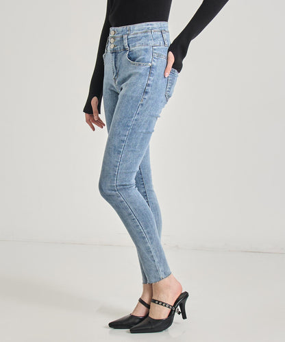 ハイウエスト ストレッチ デニム スキニー パンツ 792-7857