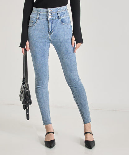 ハイウエスト ストレッチ デニム スキニー パンツ 792-7857