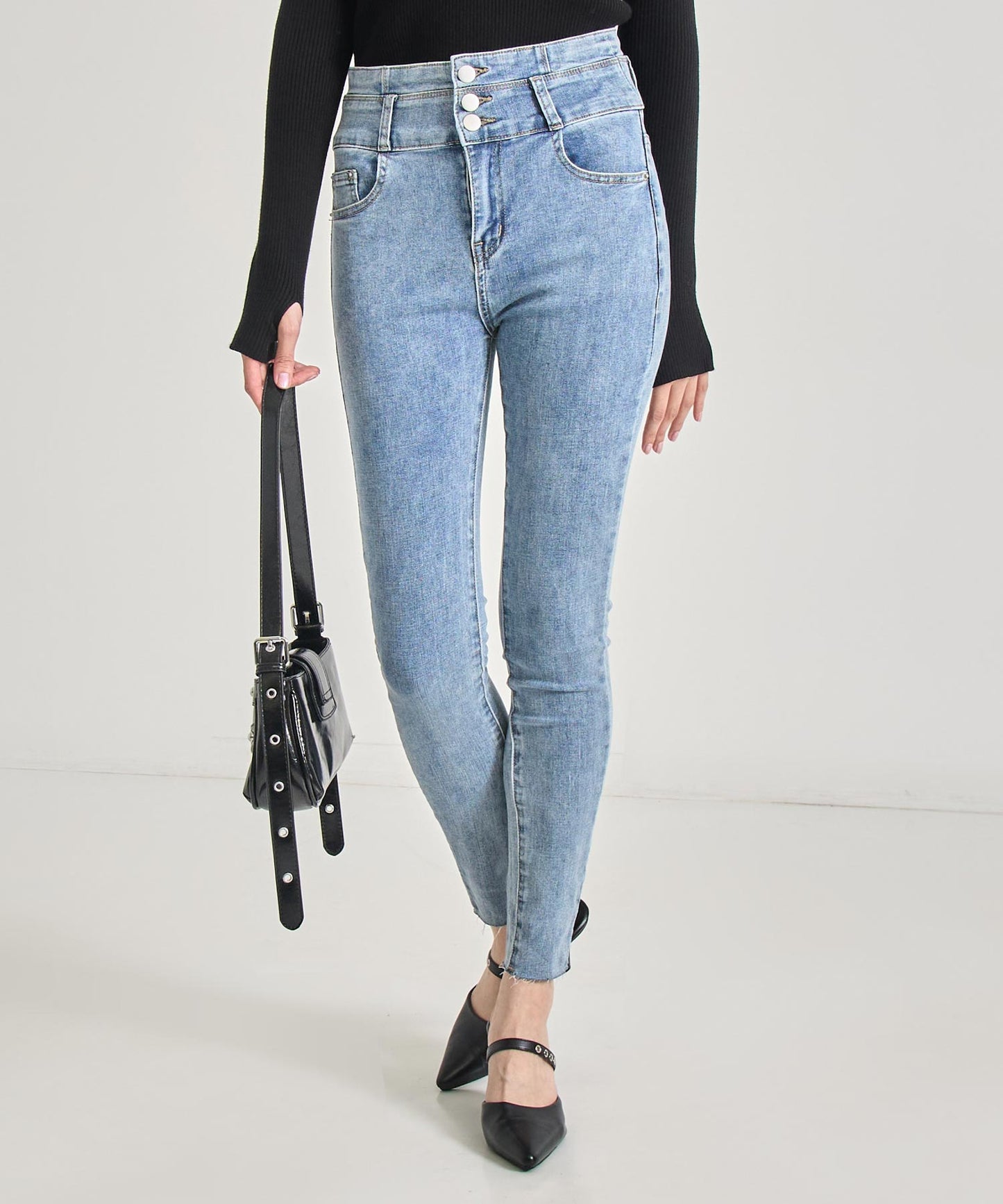 ハイウエスト ストレッチ デニム スキニー パンツ 792-7857