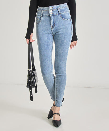 ハイウエスト ストレッチ デニム スキニー パンツ 792-7857