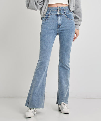 ハイウエスト ストレッチ フレア パンツ 792-8101