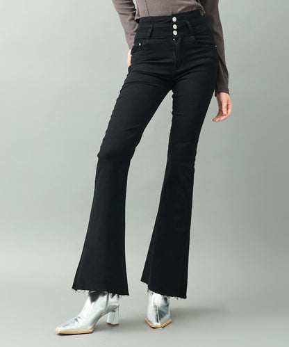 ハイウエスト ストレッチ フレア パンツ 792-8101