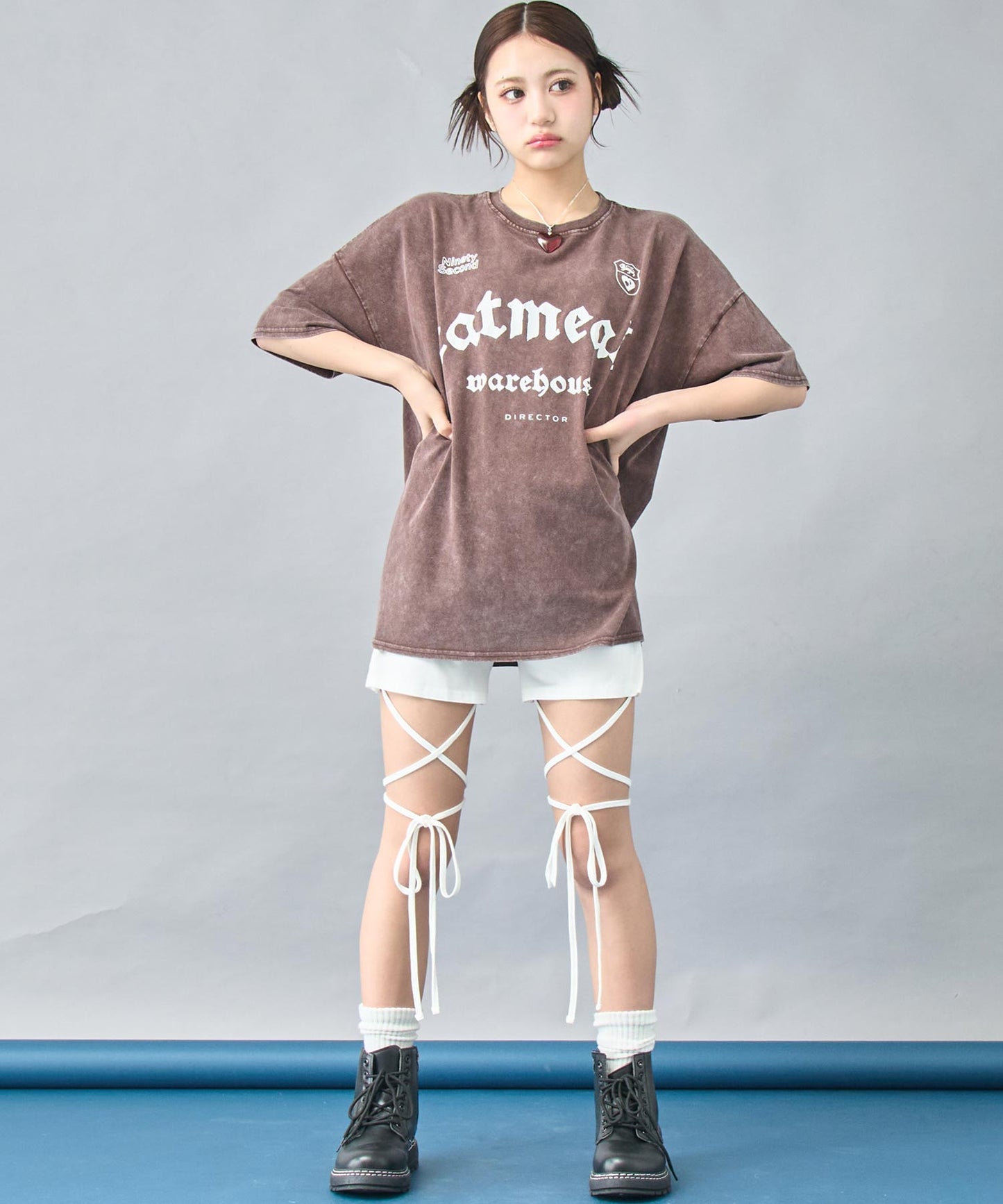 【 セルフカット調節可能 】クロス ストラップ バイカー レギンス パンツ 792-9282
