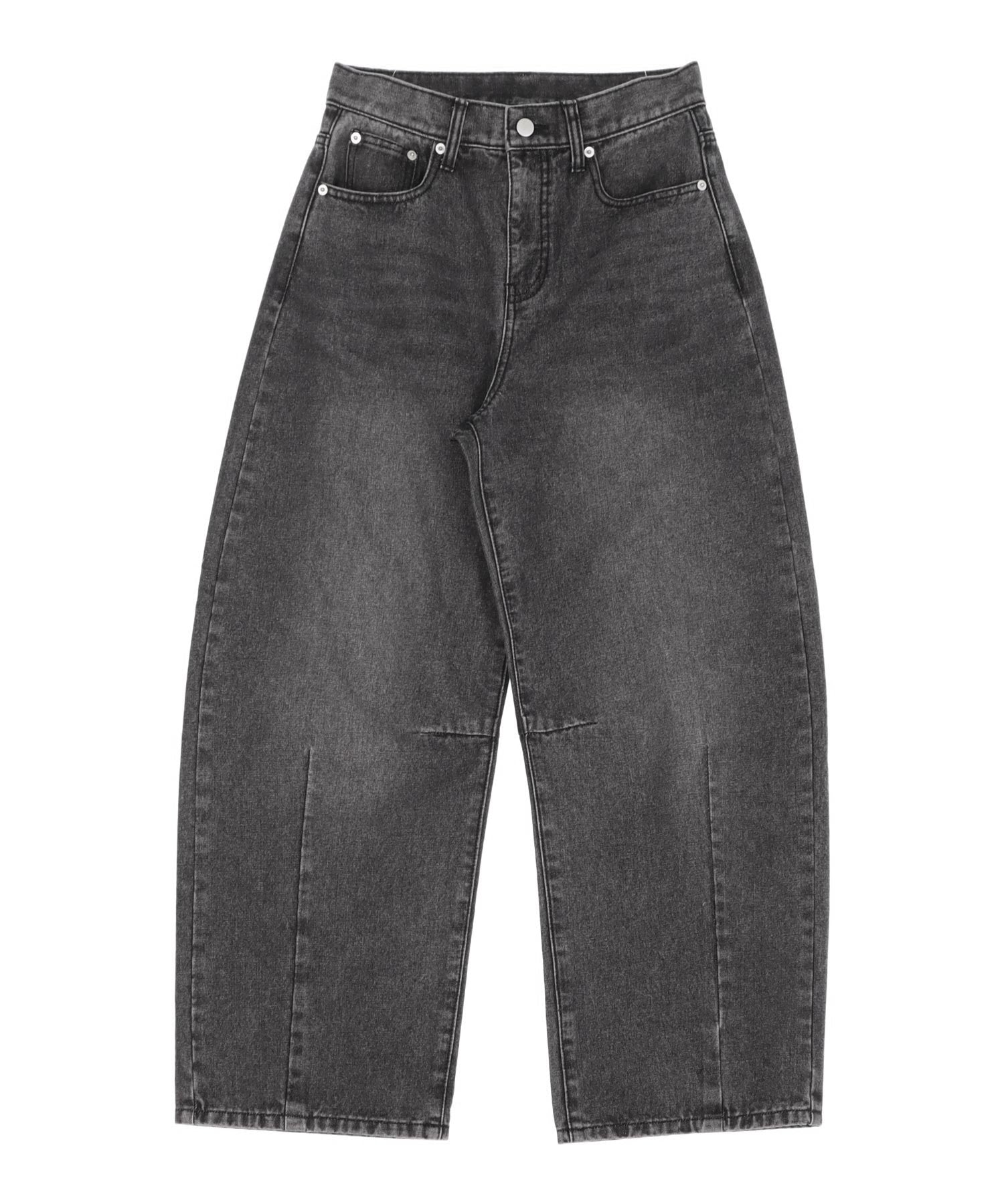 ブリーチデニムぷっくりハートAmerican No.497 ハート フリンジ パッチポケット バレルレッグ デニム パンツ 792-9387