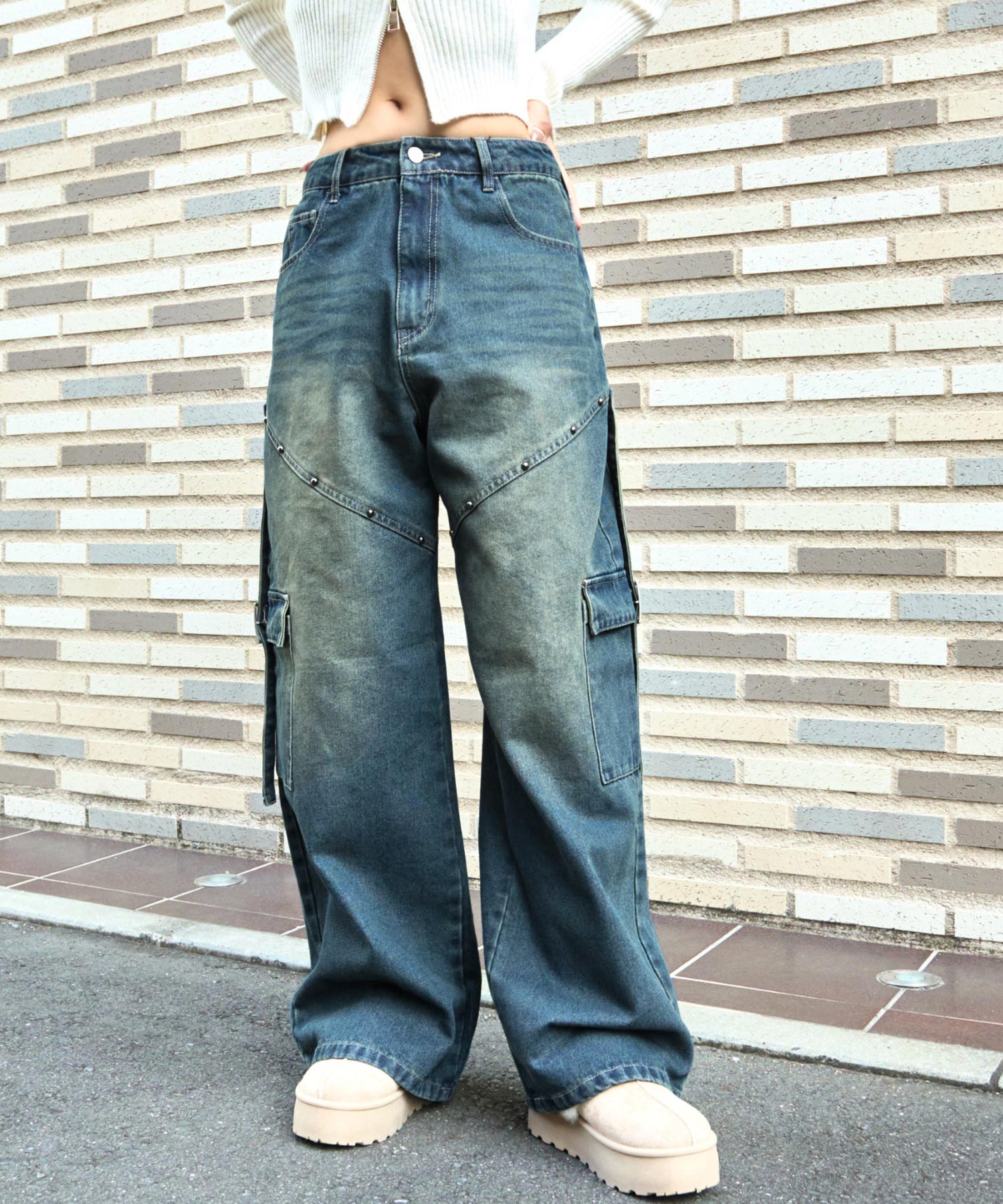 スタッズ デザイン カーゴ デニムパンツ 792-9436 – ANAP オンライン