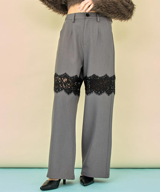 レース切替 スラックス パンツ 792-9447