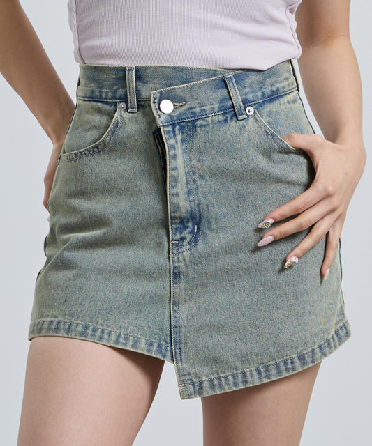 クロスウエスト ラップ デニム ショートパンツ  792-9483