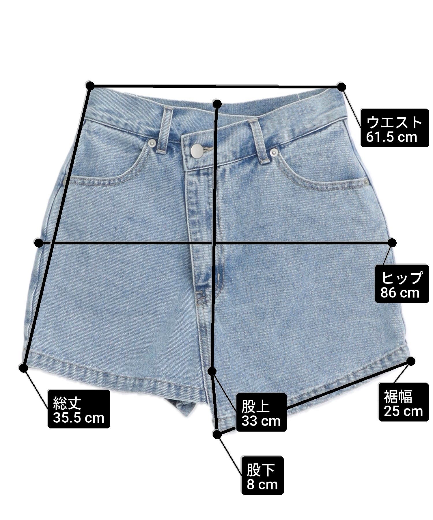 クロスウエスト ラップ デニム ショートパンツ 792-9483 – ANAP