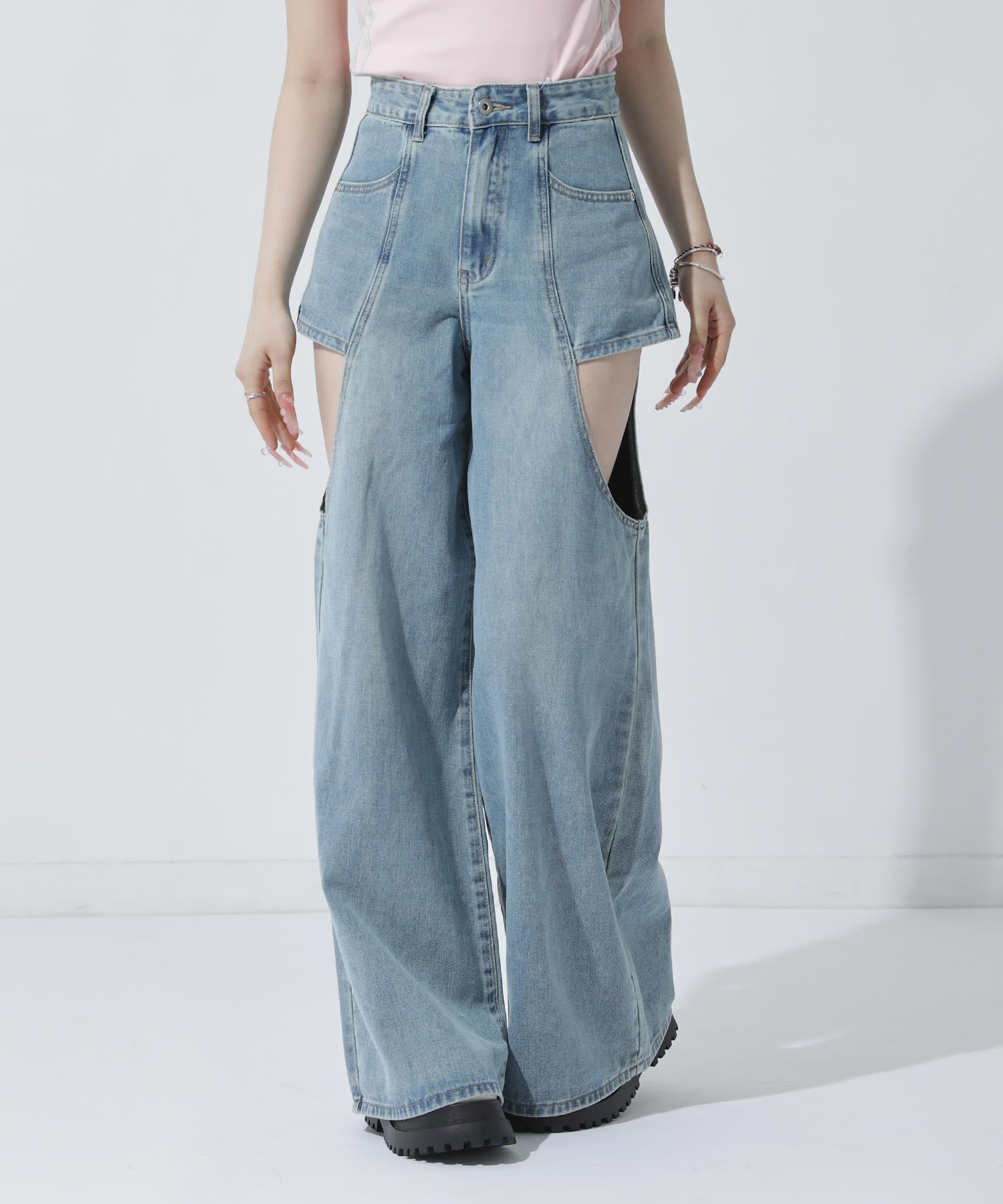 レイヤード風 デニムパンツ 792-9494 – ANAP オンラインショップ