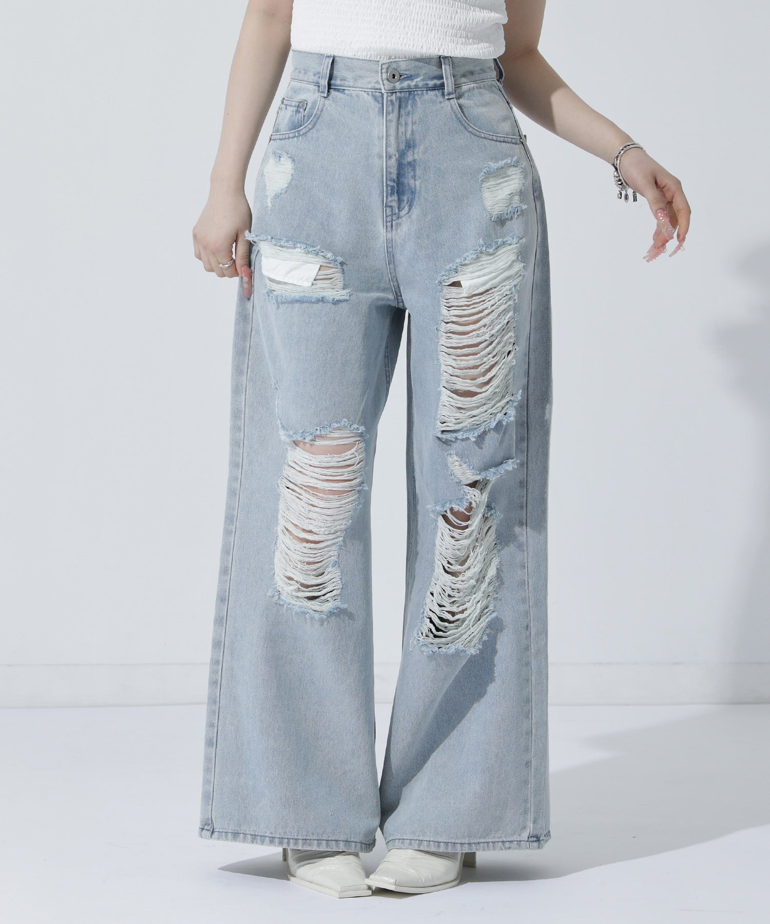 ダメージデニム ワイドパンツ 792-9525 – ANAP オンラインショップ