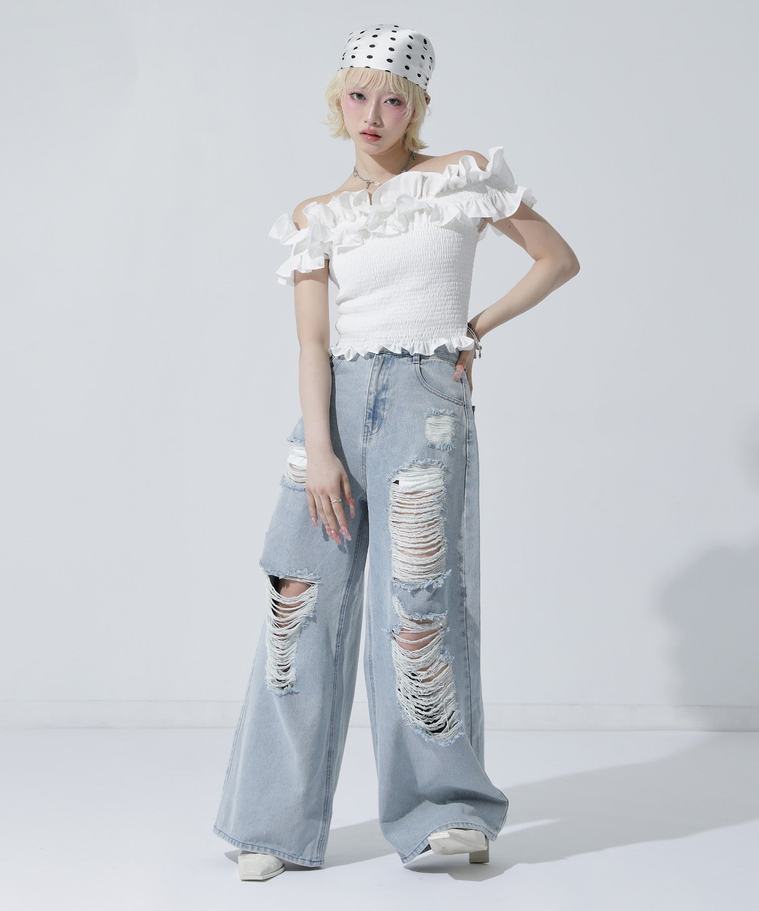 ダメージデニム ワイドパンツ 792-9525 – ANAP オンラインショップ