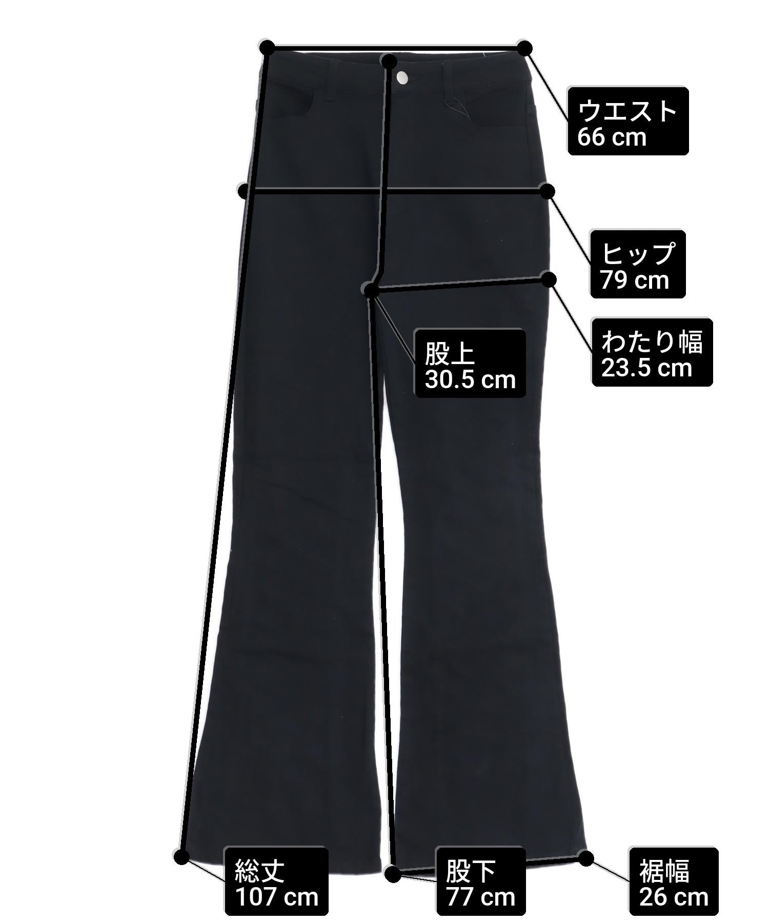 バックレースアップ ストレッチ フレアデニムパンツ 792-9544 – ANAP