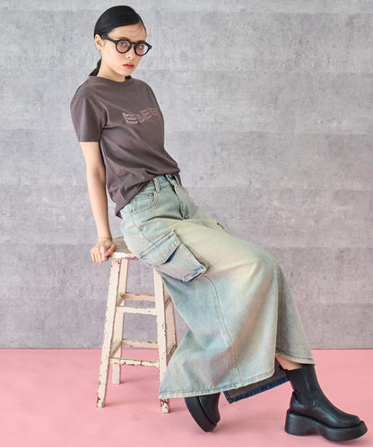 メタリック 箔プリント ロゴ ウェーブ Tシャツ 793-9223