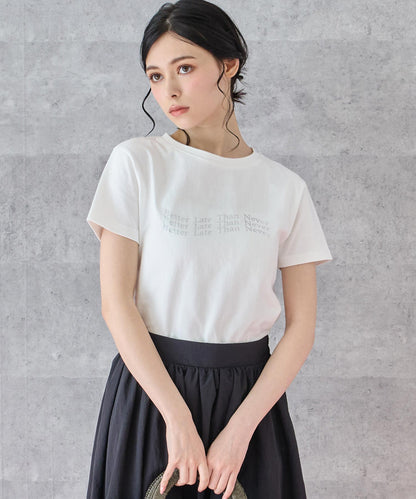メタリック 箔プリント ロゴ ウェーブ Tシャツ 793-9223