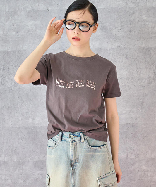 メタリック 箔プリント ロゴ ウェーブ Tシャツ 793-9223