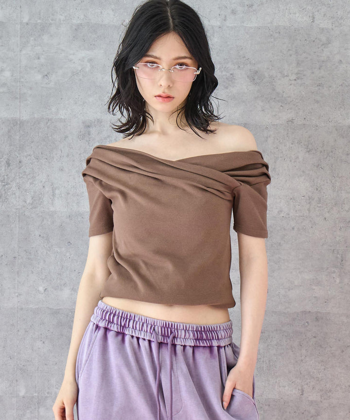 スムース 天竺 オフショル Tシャツ トップス 793-9224