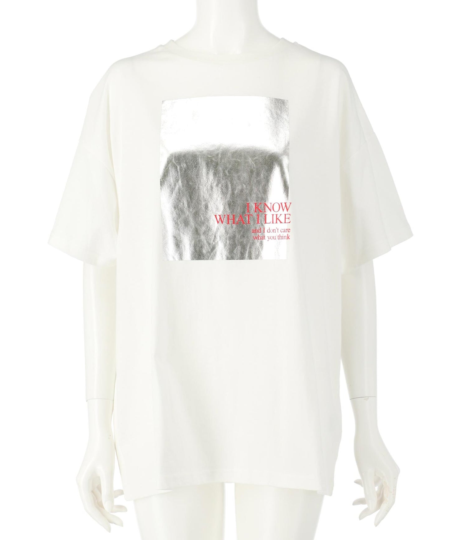 メタリック 箔 プリント × カラー ロゴ オーバー サイズ Tシャツ 793-9227