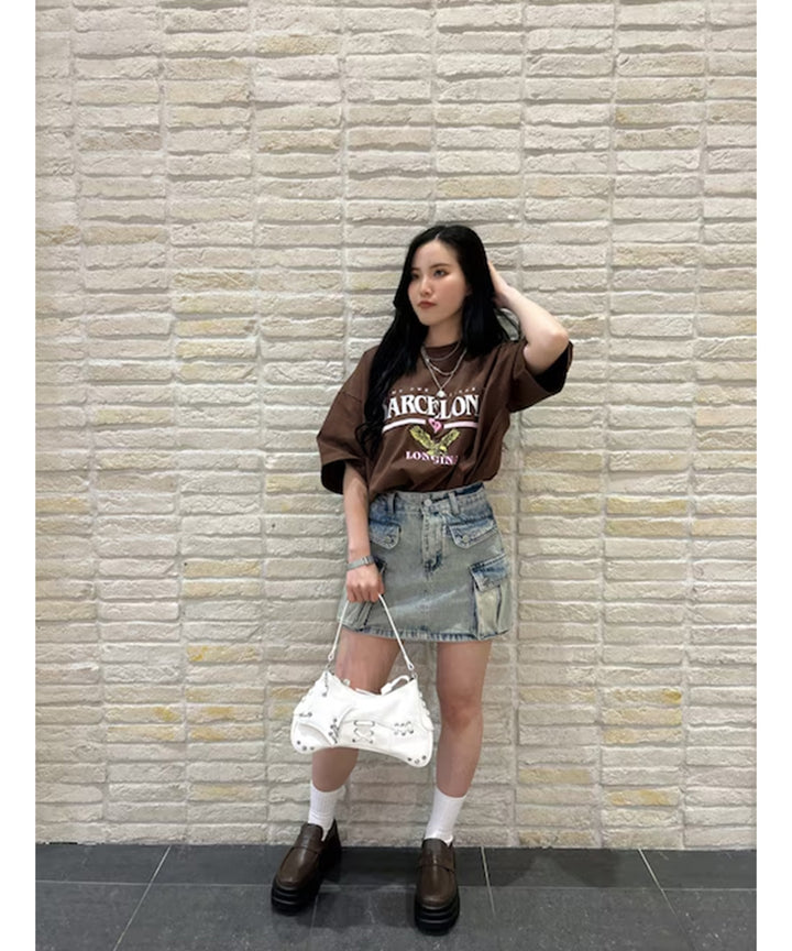 BARCELONA イーグル 刺繍ロゴ Tシャツ 793-9235
