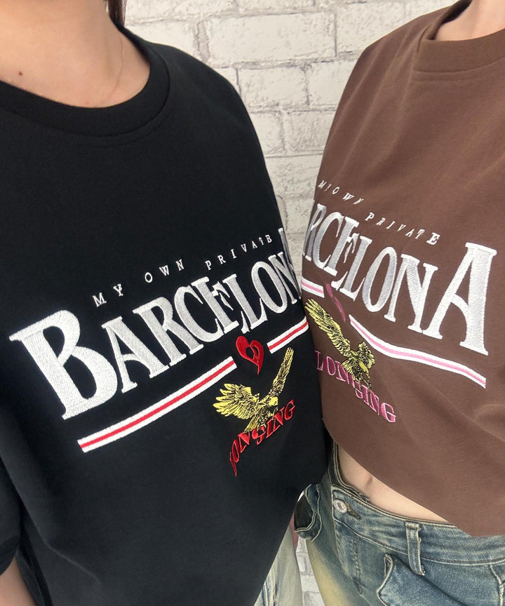 BARCELONA イーグル 刺繍ロゴ Tシャツ 793-9235
