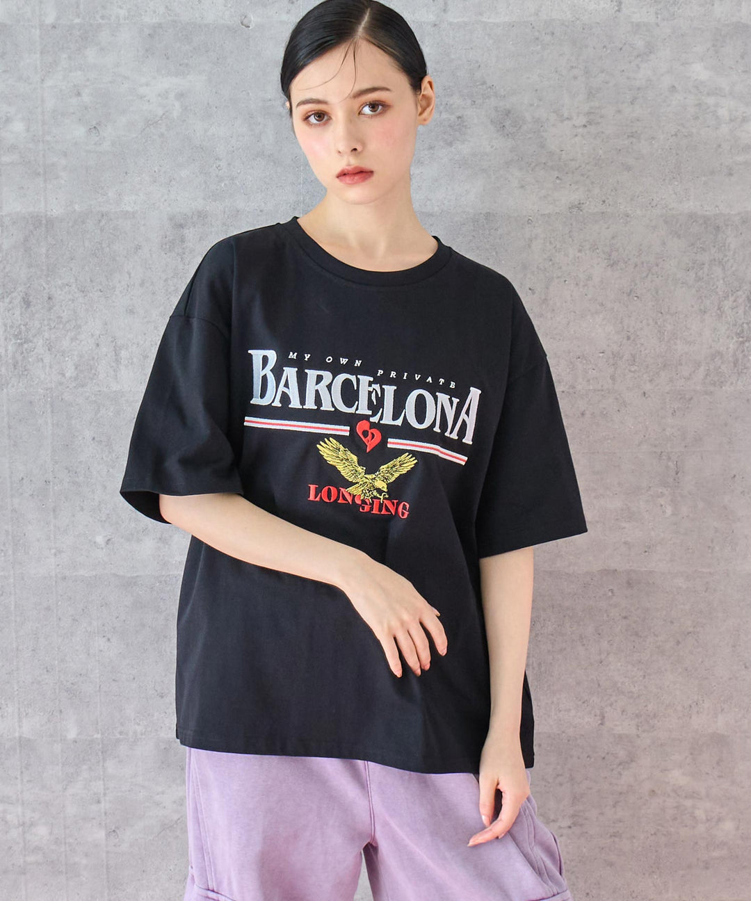 BARCELONA イーグル 刺繍ロゴ Tシャツ 793-9235