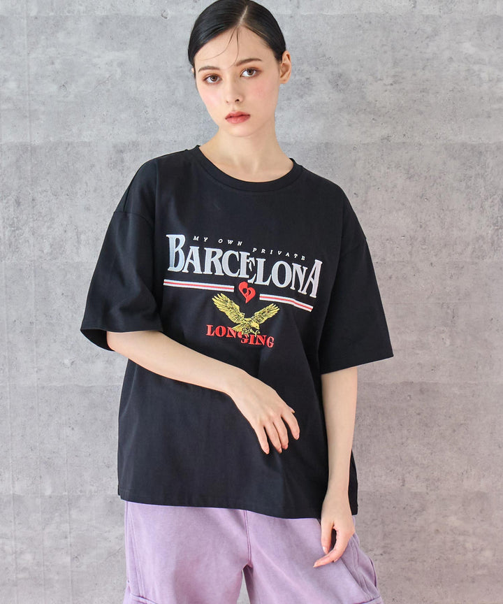 BARCELONA イーグル 刺繍ロゴ Tシャツ 793-9235