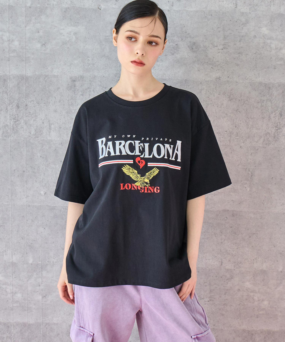 BARCELONA イーグル 刺繍ロゴ Tシャツ 793-9235
