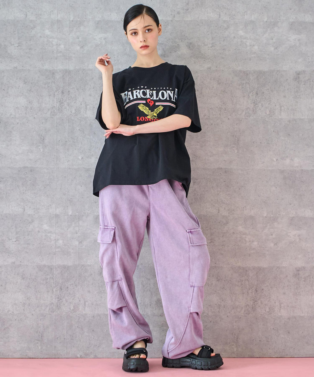 BARCELONA イーグル 刺繍ロゴ Tシャツ 793-9235