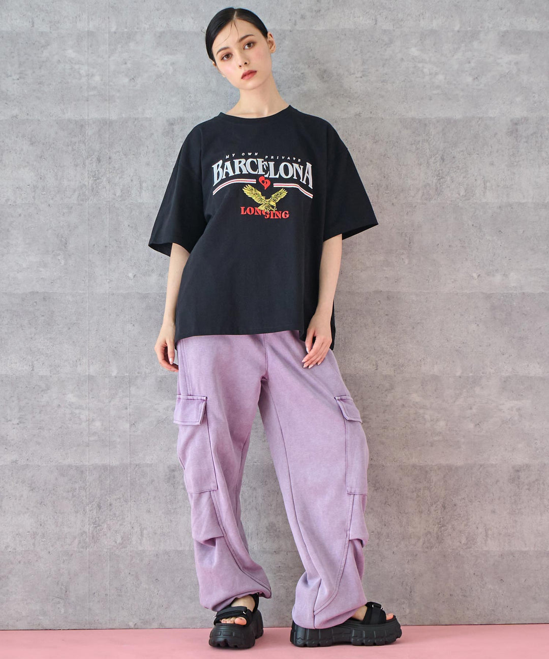 BARCELONA イーグル 刺繍ロゴ Tシャツ 793-9235