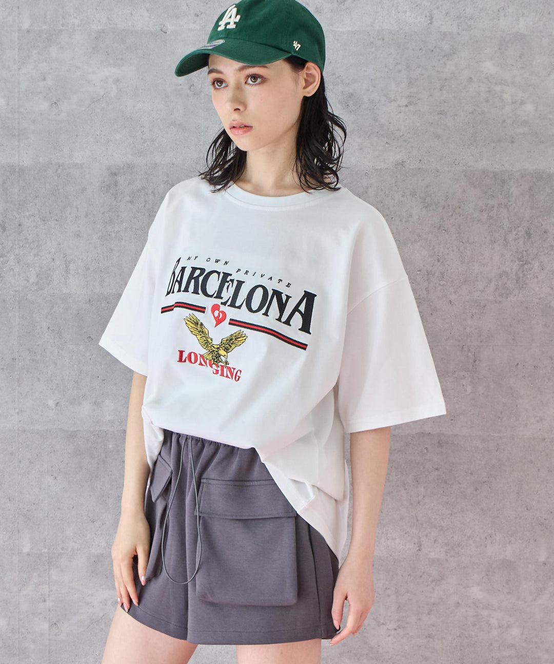 BARCELONA イーグル 刺繍ロゴ Tシャツ 793-9235