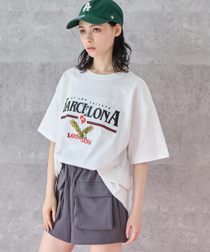 BARCELONA イーグル 刺繍ロゴ Tシャツ 793-9235