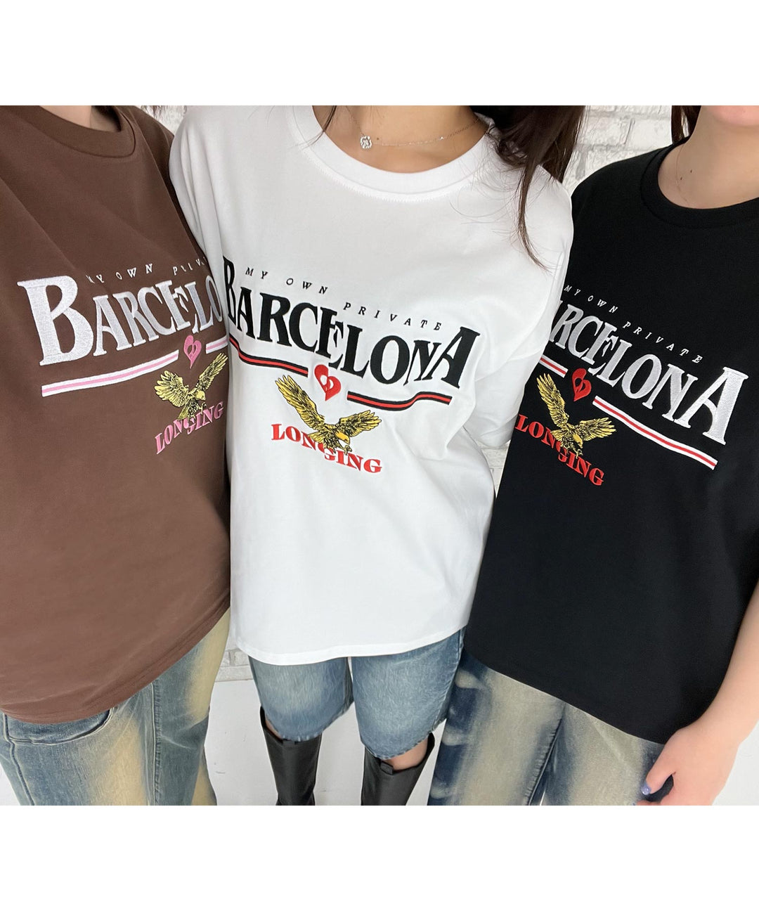 BARCELONA イーグル 刺繍ロゴ Tシャツ 793-9235