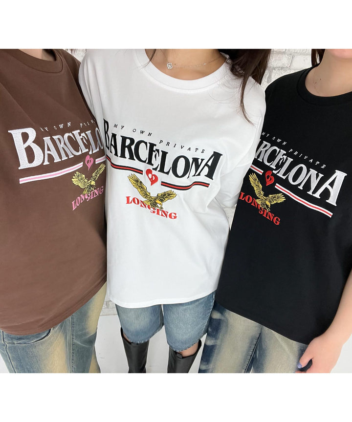 BARCELONA イーグル 刺繍ロゴ Tシャツ 793-9235