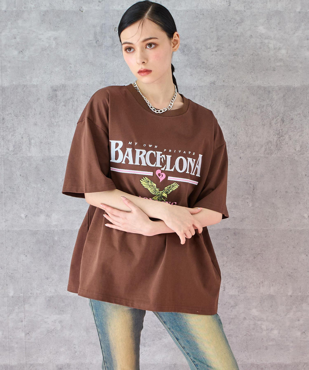 BARCELONA イーグル 刺繍ロゴ Tシャツ 793-9235