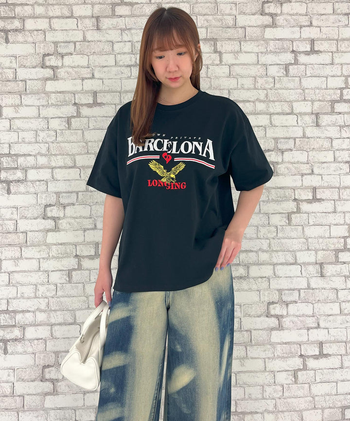 BARCELONA イーグル 刺繍ロゴ Tシャツ 793-9235